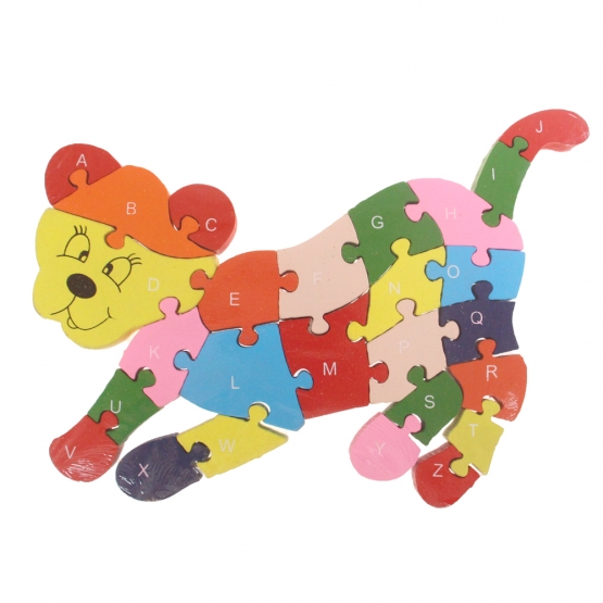 Vzdělávací drevené puzzle levíček