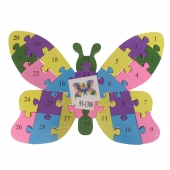 Vzdělávací drevené puzzle motýľ var.2