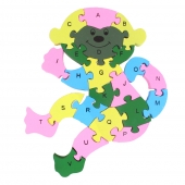Vzdělávací drevené puzzle opice