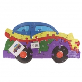 Vzdělávací drevené puzzle auto var.2