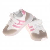 Detské tenisky svietiace so špičkou pruhy ružové