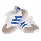 Detské tenisky svietiace so špičkou pruhy modré