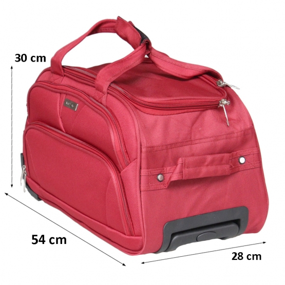 Cestovná taška na kolieskach MRZM červená malá