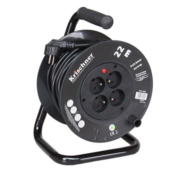 Predlžovací kábel na bubne 22 m čierny 2,5mm