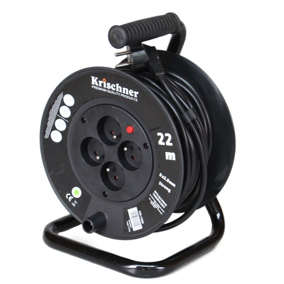 Predlžovací kábel na bubne 22 m čierny 2,5mm