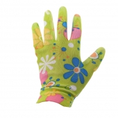 Záhradné rukavice zelené s kvietkami 10ks