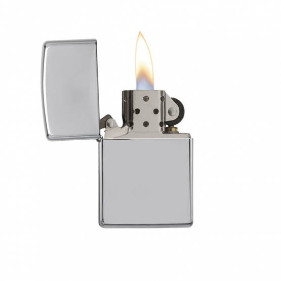 Benzínový zapaľovač strieborny