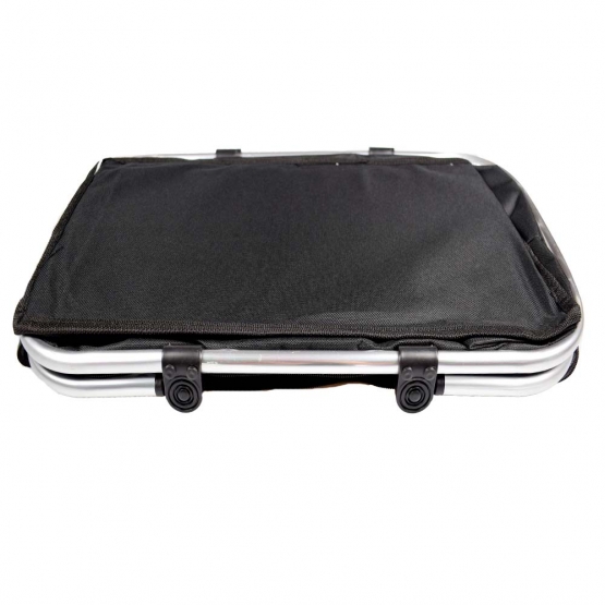 Termo skladací nákupný košík s vekom čierny