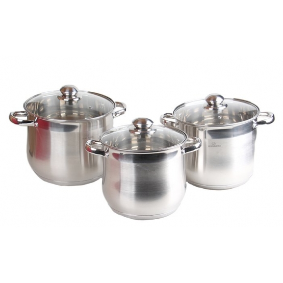 6-dielna sada hrncov z nerezovej ocele