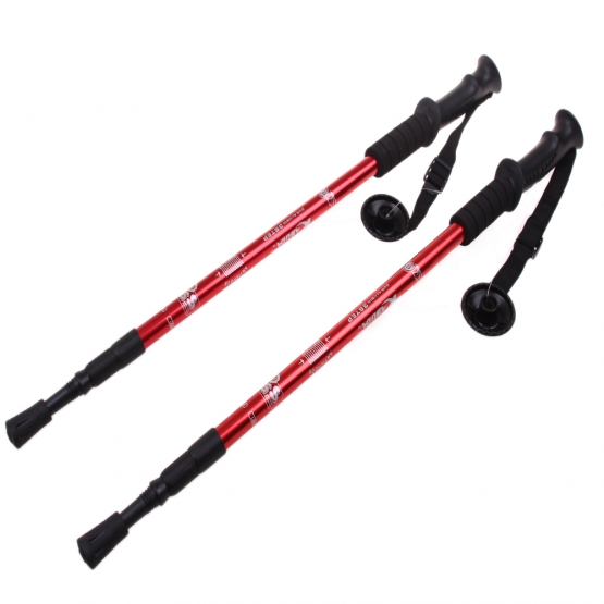 Trekingové palice s odpružením (2ks) červené