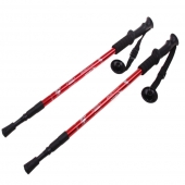 Trekingové palice s odpružením (2ks) červené