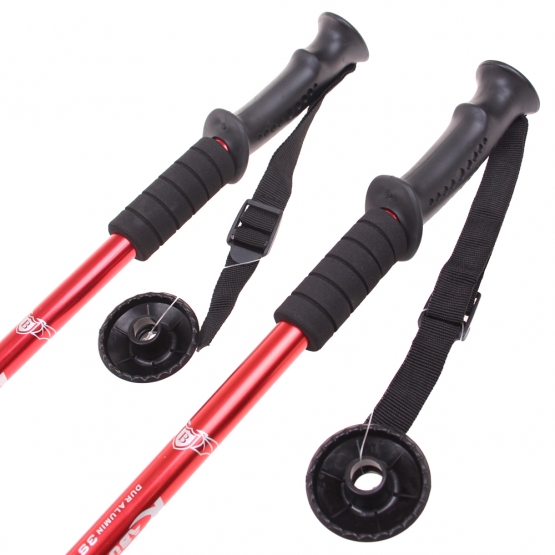 Trekingové palice s odpružením (2ks) červené