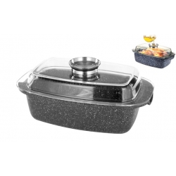 Hliníkový pekáč 5,5l čierny mramor