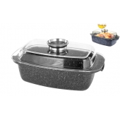 Hliníkový pekáč 5,5l čierny mramor