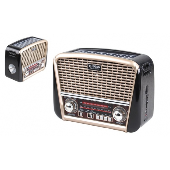 Prenosné 3pásmové solárne rádio béžové YUEGAN