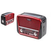 Prenosné 3pásmové solárne rádio červené YUEGAN