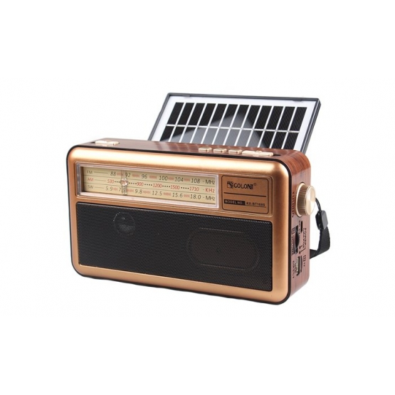 Prenosné 3-pásmové solárne rádio X-BASS žlté