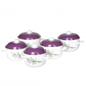 10-dielna sada smaltovaných hrncov levandule