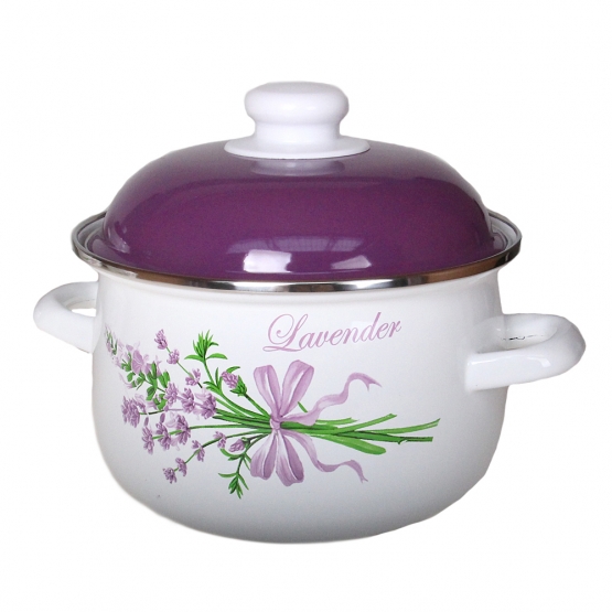 10-dielna sada smaltovaných hrncov levandule