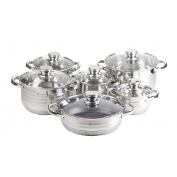 12-dielna sada hrncov z nerezovej ocele EH-9148