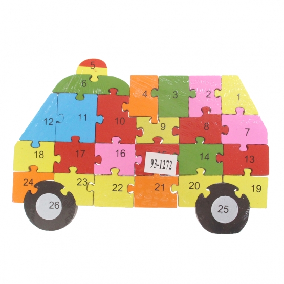 Vzdělávací drevené puzzle sanitka