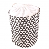 Kôš na bielizeň čierny s trojuholníkmi