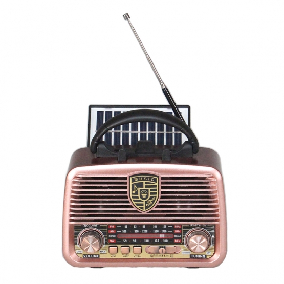 Prenosné 3pásmové solárne rádio GOLON ružové