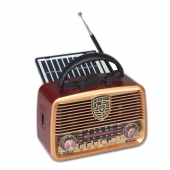 Prenosné 3pásmové solárne rádio GOLON zlaté