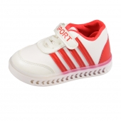 Detské tenisky svietiace bieločervenej 