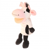 Plyšový maňuška s nohami na ruku kravička