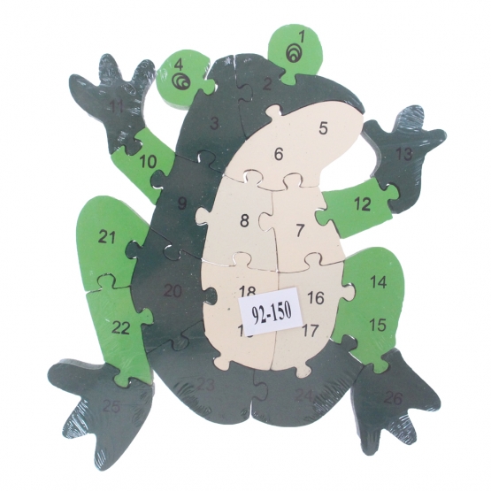 Vzdělávací drevené puzzle žaba