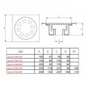 Podlahový vpust 150x150x60 mm