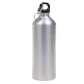 Fľaša na vodu s karabínou strieborná