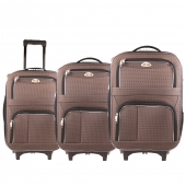 Sada 3 látkových kufrov hnedá 4