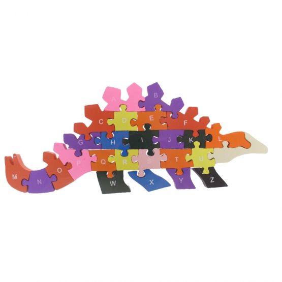 Vzdělávací drevené puzzle dinosaurus var.1