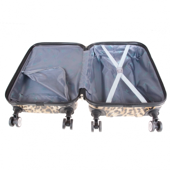 Súprava 3 škrupinových kufrov LP18 (leopard)