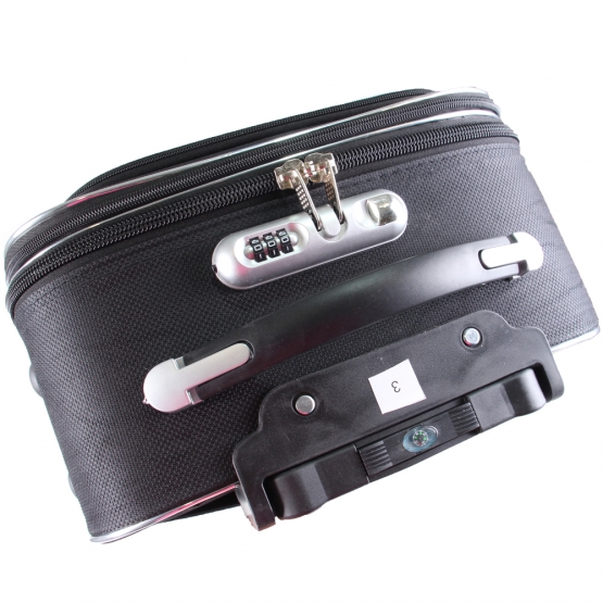 Sada 3 látkových kufrov čierna 1