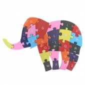 Vzdělávací drevené puzzle slon var.4