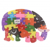 Vzdělávací drevené puzzle slon var.5