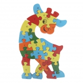 Vzdělávací drevené puzzle žirafa var.6