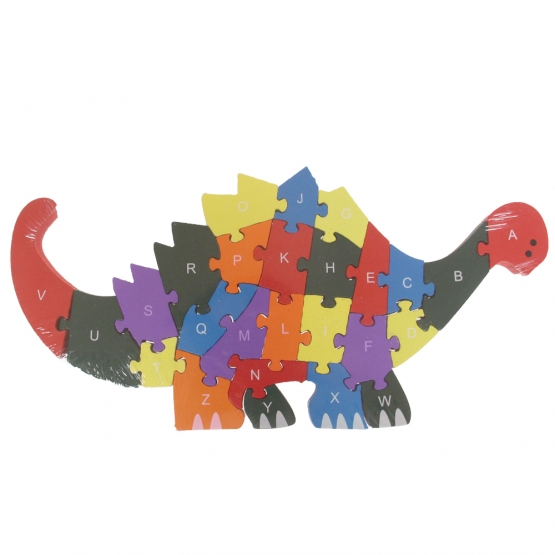 Vzdělávací drevené puzzle dinosaurus var.2