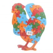 Vzdělávací drevené puzzle kohút