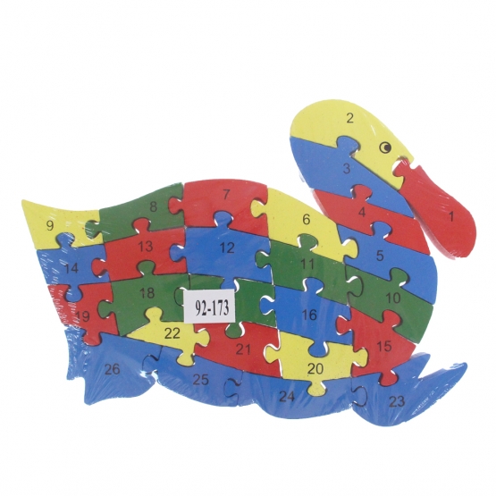 Vzdělávací drevené puzzle kačica