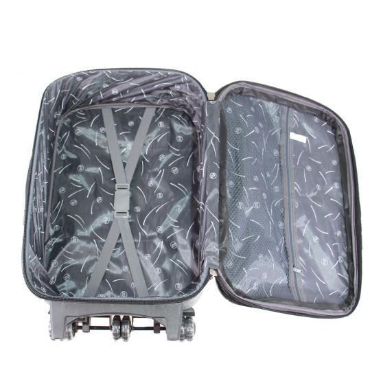 Sada 3 látkových kufrov svetlo šedá 4