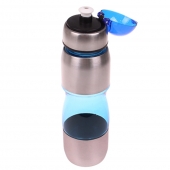 Fľaša na pitie s plastovým náustkom modrá