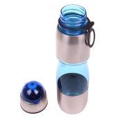 Fľaša na pitie s plastovým náustkom modrá