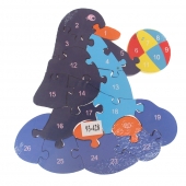 Vzdělávací drevené puzzle tučniak s loptou