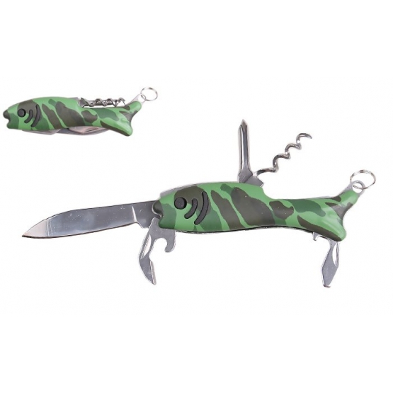 5-funkčný vreckový nôž rybička maskáčová