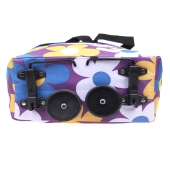 Nákupná taška s kolieskami fialová s kvetmi