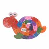 Vzdělávací drevené puzzle slimák
